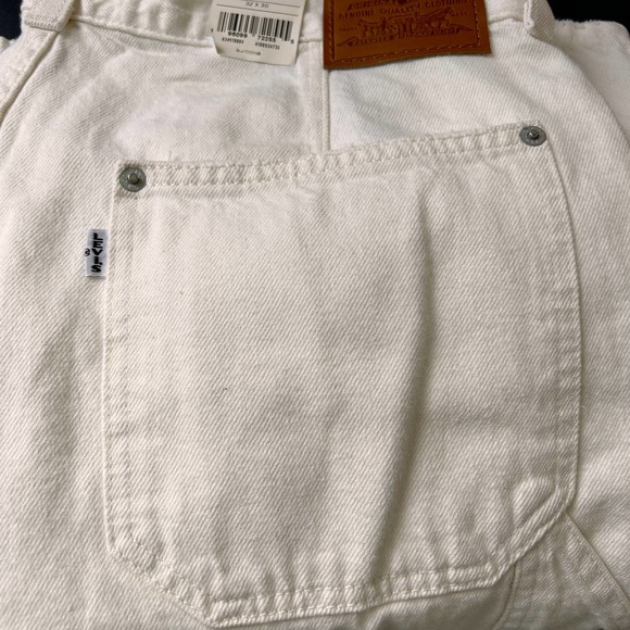 Free People X Levi's Premium Women's Dad Utility Pants NWT Cargo Size 32 Cream - Picture 4 of 7
